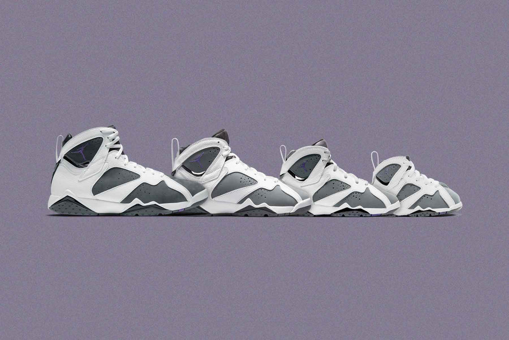 Air Jordan 7 Retro (GS) "Flint" - White/Varsity Purple