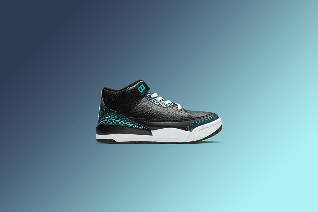 Air Jordan 3 Retro (PS) 'Moto' - Black/Siren Red/Hyper Jade