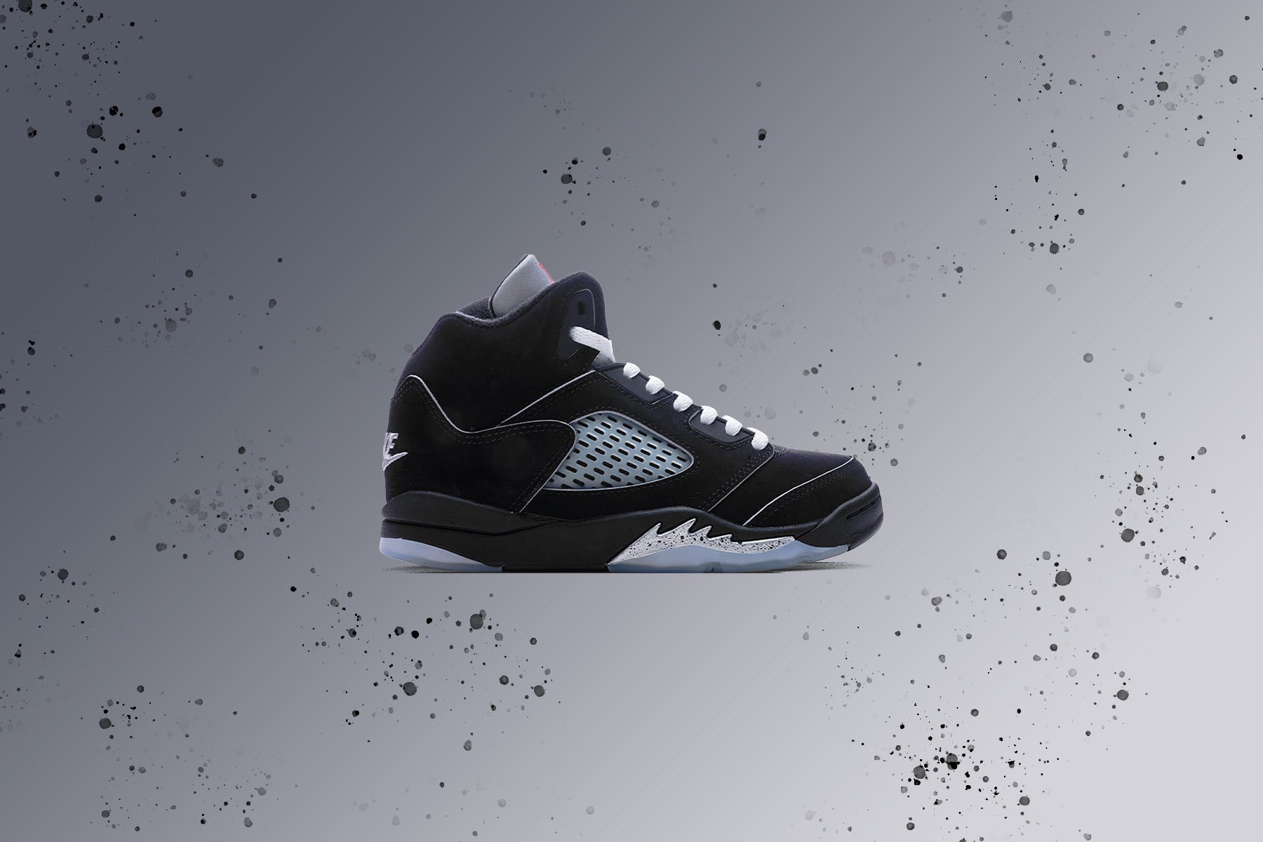 Air Jordan 5 Retro OG 'Black Metallic Reimagined' (PS) - Black/White/Metallic Silver/Fire Red